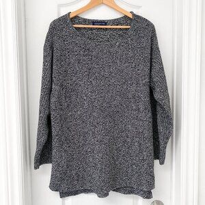 Jones New York - Black & White Heathered Cozy Knit Sweater
